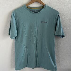 Patagonia 100% Organic Cotton Blue Graphic Tee T-Shirt Regular Fit Small